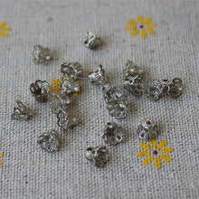 100 Pcs Silver Plated Flower Bead Caps Findings Filigree Flower Cup Shape 7mm Silver Bead Caps For Diy Jewelry Making EF8