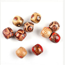 100Pcs Mixed Painted Wood Spacer Beads Fit Charm Bracelet EF8