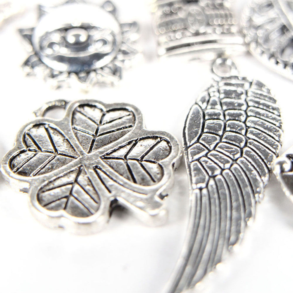 100Pcs Tibetan Silver Mix Charm Pendants Jewelry EF8