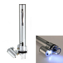 100X Microscope Pocket Currency LED Light Jewelry Magnifier Lens Loupe Glass EF8