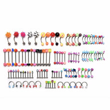105Pcs Body Jewelry Eyebrow Navel Belly Lip Tongue Nose Piercing Bar Ring EF8