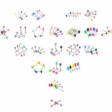 105Pcs Body Jewelry Eyebrow Navel Belly Lip Tongue Nose Piercing Bar Ring EF8