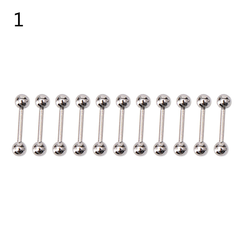 10PCS Stainless steel Ball Tongue Navel Nipple Barbell Rings Bars Body Piercing Sexy EF8