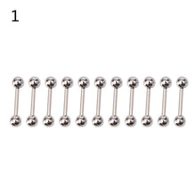 10PCS Stainless steel Ball Tongue Navel Nipple Barbell Rings Bars Body Piercing Sexy EF8