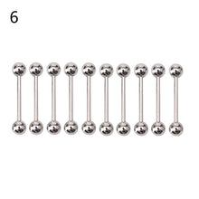 10PCS Stainless steel Ball Tongue Navel Nipple Barbell Rings Bars Body Piercing Sexy EF8