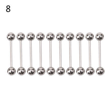 10PCS Stainless steel Ball Tongue Navel Nipple Barbell Rings Bars Body Piercing Sexy EF8
