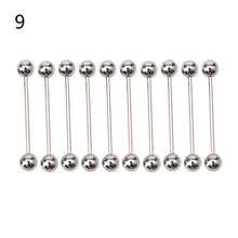 10PCS Stainless steel Ball Tongue Navel Nipple Barbell Rings Bars Body Piercing Sexy EF8