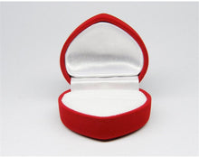 10Pcs Romantic Elegant Simplicity Durable Lid Open Red Heart Shape Ring Boxes Velvet   Flock Gift Boxes Jewelry Supplies EF8