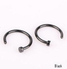 10pcs 5 Colors Nose Hoop Nose Rings Stainless Steel Body Piercing Jewelry Body Jewelry Drop Shipping EF8