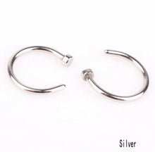 10pcs 5 Colors Nose Hoop Nose Rings Stainless Steel Body Piercing Jewelry Body Jewelry Drop Shipping EF8