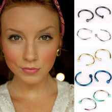 10pcs 5 Colors Nose Hoop Nose Rings Stainless Steel Body Piercing Jewelry Body Jewelry Drop Shipping EF8