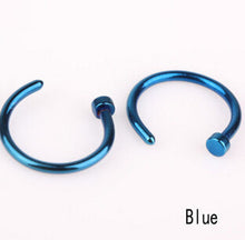 10pcs 5 Colors Nose Hoop Nose Rings Stainless Steel Body Piercing Jewelry Body Jewelry Drop Shipping EF8