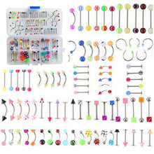 110Pcs Lovely Body Jewellery Piercing Eyebrow Belly Tongue Bar Ring Bulk lots EF8