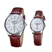12 Styles Couple Lovers Watch Auto Date Calendar Quartz Movement Leather Strap Wristwatches Relogio Masculino EF8
