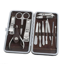 12pc Pedicure Manicure Set Nail Cuticle Clippers Cleaner Grooming Kit Case Tool EF8