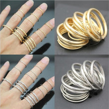16pc Stylish Punk Stackable Plain B  Above Knuckle Midi Finger Ring  EF8