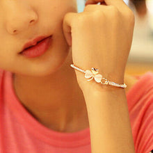 18k Yellow Gold Filled Clear Austrian Crystal Bracelet Bangle Jewelry Flower Women Jewelry EF8