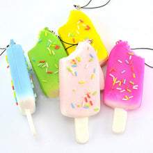 1P Squishy Bread Chocolate Sprinkles Popsicle Phone Straps Soft Scented Charms EF8