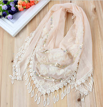 150*50CM7 Colors Tassel Scarf women Embroidered Flower Scarf Bib EF8