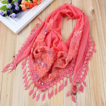 150*50CM7 Colors Tassel Scarf women Embroidered Flower Scarf Bib EF8