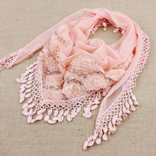 150*50CM7 Colors Tassel Scarf women Embroidered Flower Scarf Bib EF8