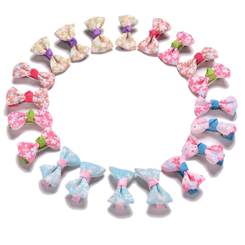 20Pcs Polka Dot Bowknot Hair Clip Barrettes LovelyBaby Girl Hair Clips Hair EF8