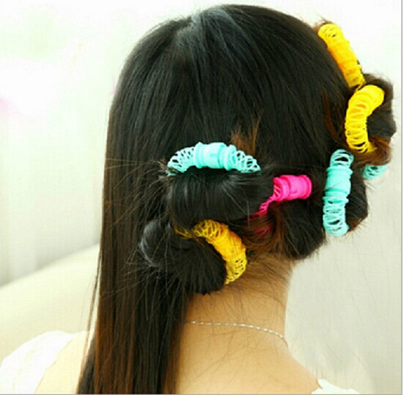 8 Pcs Hair Styling Roller Hairdress Magic Bendy Curler Spiral Curls DIY Tool EF8