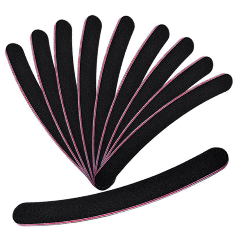 10pc Professional Nail Files Buffer Buffing Slim Crescent Grit Sandpaper 100/180 Nail Tools EF8