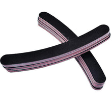 10pc Professional Nail Files Buffer Buffing Slim Crescent Grit Sandpaper 100/180 Nail Tools EF8