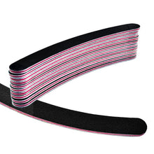 10pc Professional Nail Files Buffer Buffing Slim Crescent Grit Sandpaper 100/180 Nail Tools EF8