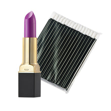 12-ColorMakeup Matte Lipstick Lip Gloss Pencil Long Lasting lipglossOne-Time 50pc Black Lip Gloss Brush EF8