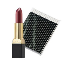 12-ColorMakeup Matte Lipstick Lip Gloss Pencil Long Lasting lipglossOne-Time 50pc Black Lip Gloss Brush EF8