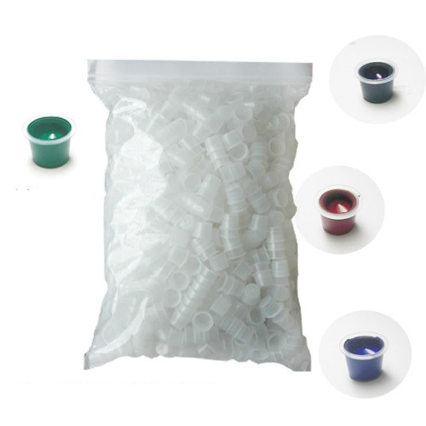 15CM Disposable Small Ink Pigment Caps 500pc Plastic Cups Holders Tattoo EF8