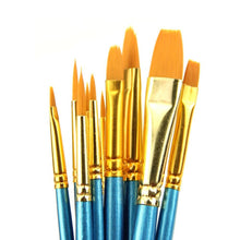 10pc Artists Paint Nylon Hair Brush Set Acrylic Watercolor Round Pointed Tip Nail Art Brush Set Fit For Learner EF8