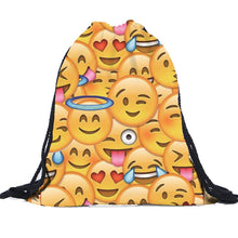 16 Color Unisex Smiley Emoji Face Backpacks 3D Printing Bags Drawstring Backpack For Teenagers Shoulder Bag EF8