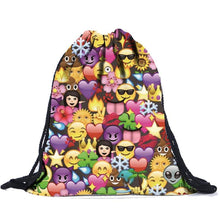 16 Color Unisex Smiley Emoji Face Backpacks 3D Printing Bags Drawstring Backpack For Teenagers Shoulder Bag EF8