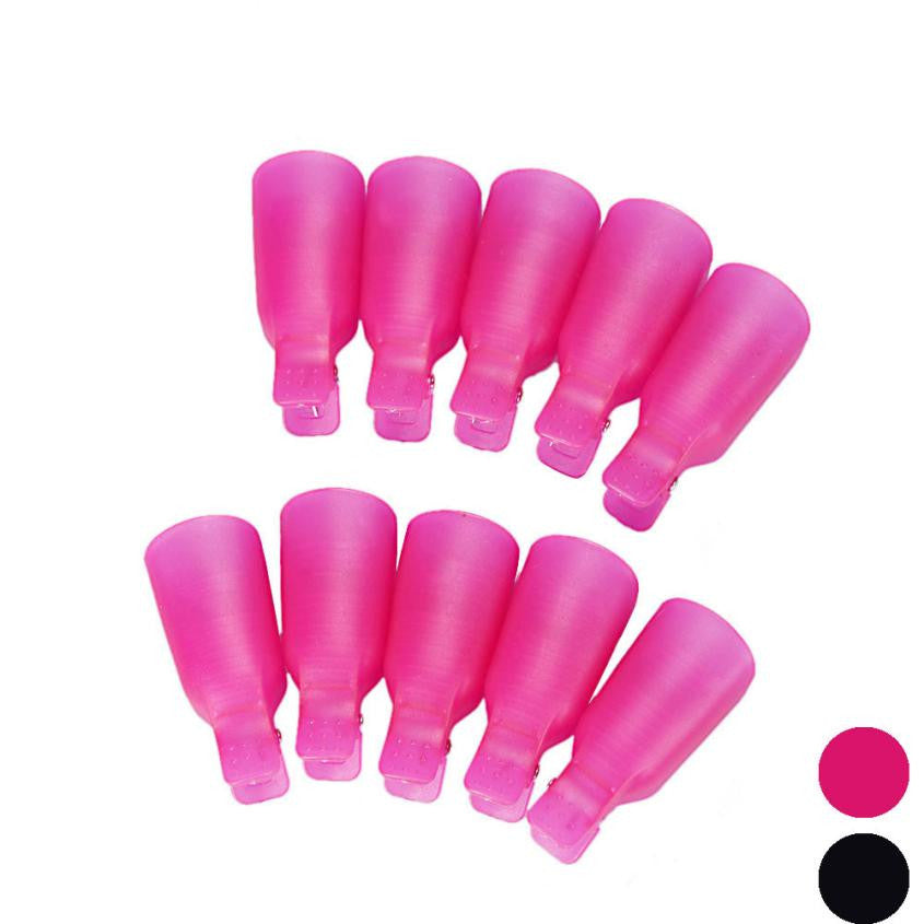 10pc Wearable Acrylic Plastic Nail Art Soak Off Cap Clip UV Gel Polish Remover Wrap Tool Fast Shipping EF8