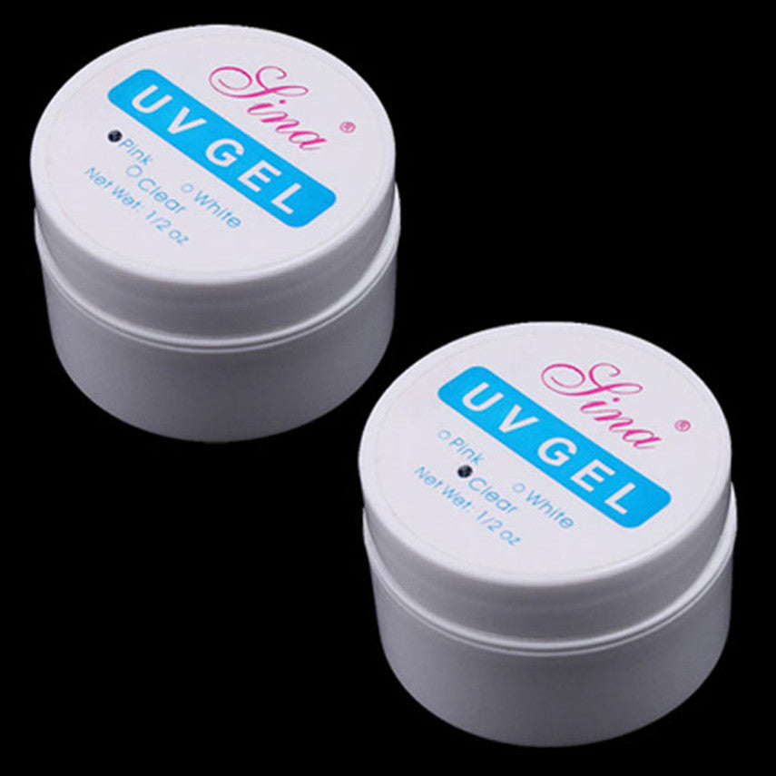 2in1 Clear Pink UV Builder Gel Acrylic Nail Art Tips Manicure EF8