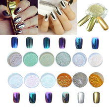 12 Colors Nail Glitter Powder Shinning Nail Mirror Powder Makeup Art DIY Chrome Pigment With Sponge Stick Acrylic Powders EF8
