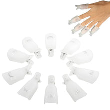 10pc Plastic Nail Art Soak Off Cap Clip UV Gel Polish Remover Wrap Tool EF8