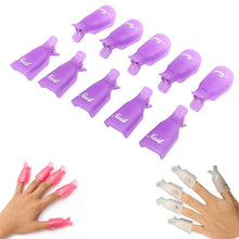 10pc Plastic Nail Art Soak Off Cap Clip UV Gel Polish Remover Wrap Tool EF8