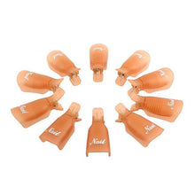 10pc UV Gel Polish Remover Wrap Tool Plastic Nail Art Soak Off Cap Clip s EF8
