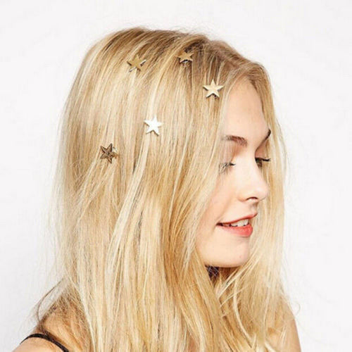 1 5 10Pcs Mini Gold Star Hairpins Women Sweet Hair Clips EF8