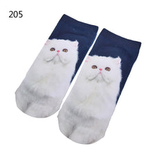 3D Print Animal Cat Women Socks Casual Cartoon Socks Low Cut Ankle Socks EF8