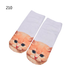 3D Print Animal Cat Women Socks Casual Cartoon Socks Low Cut Ankle Socks EF8