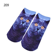 3D Print Animal Cat Women Socks Casual Cartoon Socks Low Cut Ankle Socks EF8