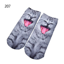 3D Print Animal Cat Women Socks Casual Cartoon Socks Low Cut Ankle Socks EF8