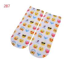 3D socks Harajuku Style Print women Socks Casual Low Cut Ankle Socks emoji print socks EF8