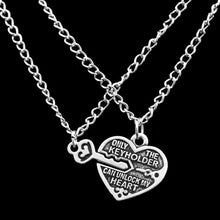 Best Friends Necklaces Key Heart Pendant Chain Necklaces Friendship EF8