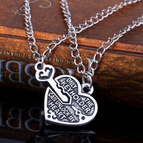 Best Friends Necklaces Key Heart Pendant Chain Necklaces Friendship EF8